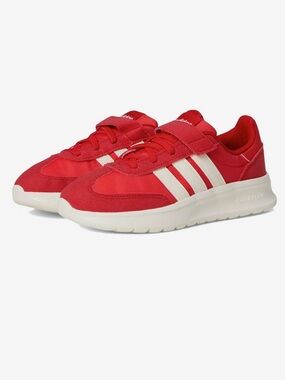 adidas Kids Red Sneakers with Cream Stripes, Run 70s 2.0, sz 7.5